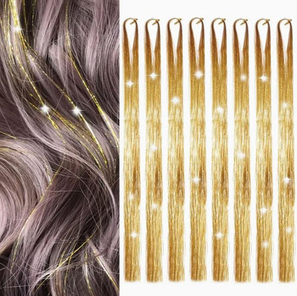 Vibrant Glitter Hair Tinsel Extensions (Heat Resistant)