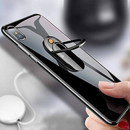 2 In 1 Portable USB Mobile Phone Holder Multi-Function Lighter