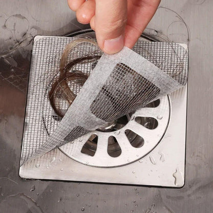 Anti-blocking Disposable Hair Catchers Mesh Filter Mesh Stickers Shower Drain Cover Bathroom.