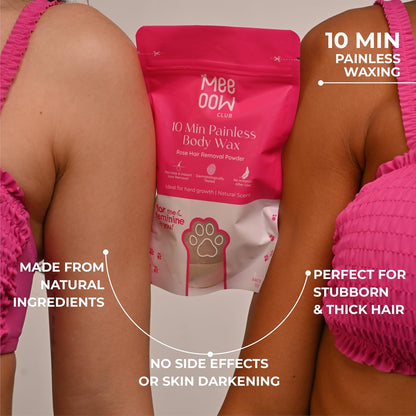 Top Trending Meow Body Hair Removal Wax Powder + Peeling Foot Mask COMBO