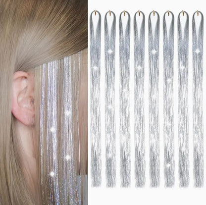 Vibrant Glitter Hair Tinsel Extensions (Heat Resistant)