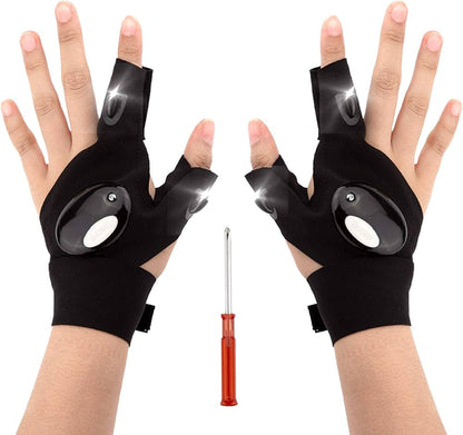 Fingerless LED Flash Light Gloves