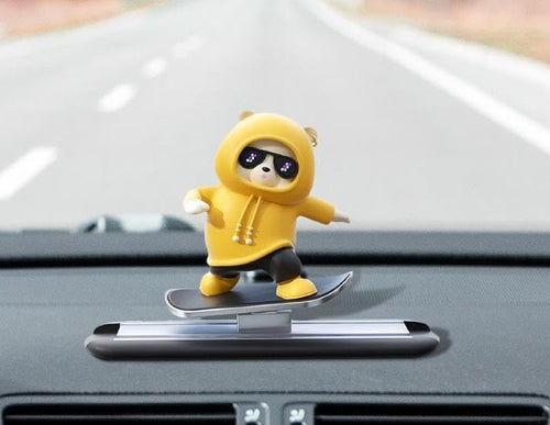 Sliding Skateboard Bear Car Ornament