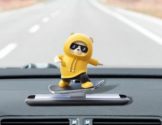 Sliding Skateboard Bear Car Ornament