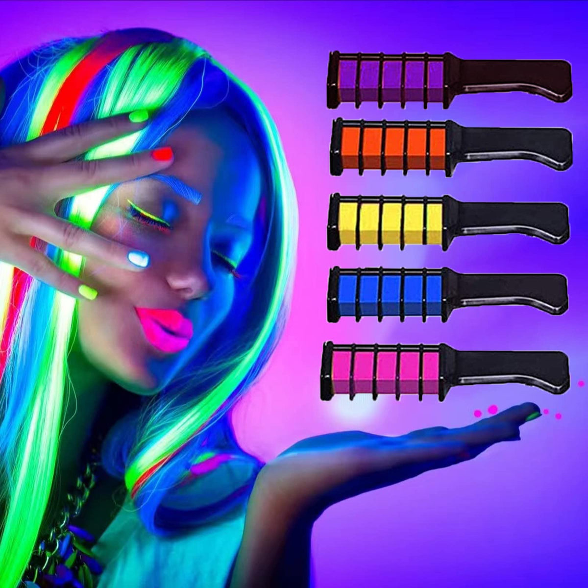 Temporary Hair Dye Comb with Plastic Brush Bristles