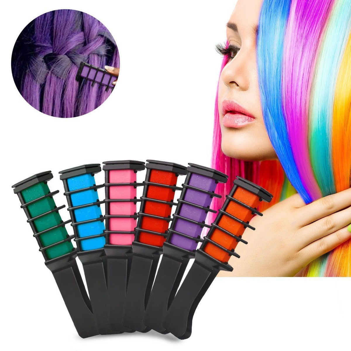 Temporary Hair Dye Comb with Plastic Brush Bristles