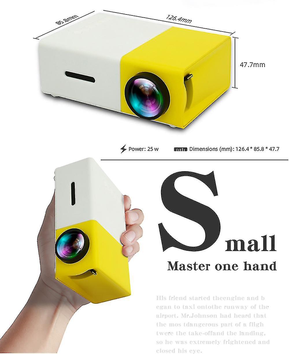 YG300 Portable Mini Projector with Remote Control (Full HD Projector Home Theater)
