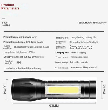 High Power Flashlight, 350 Lumen High Brightness LED Flashlight