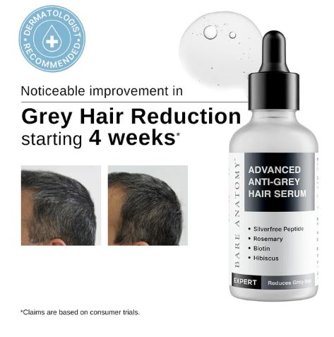 Advanced Anti-Grey Hair Serum with Silverfree Peptide, Rosemary & Biotin - 50 ml