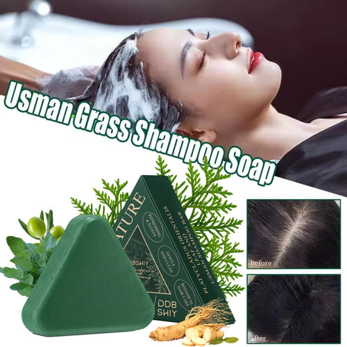 Herbal Platycladus Orientalis Shampoo Soap Usman-Grass Anti Hair Loss Soap 120g